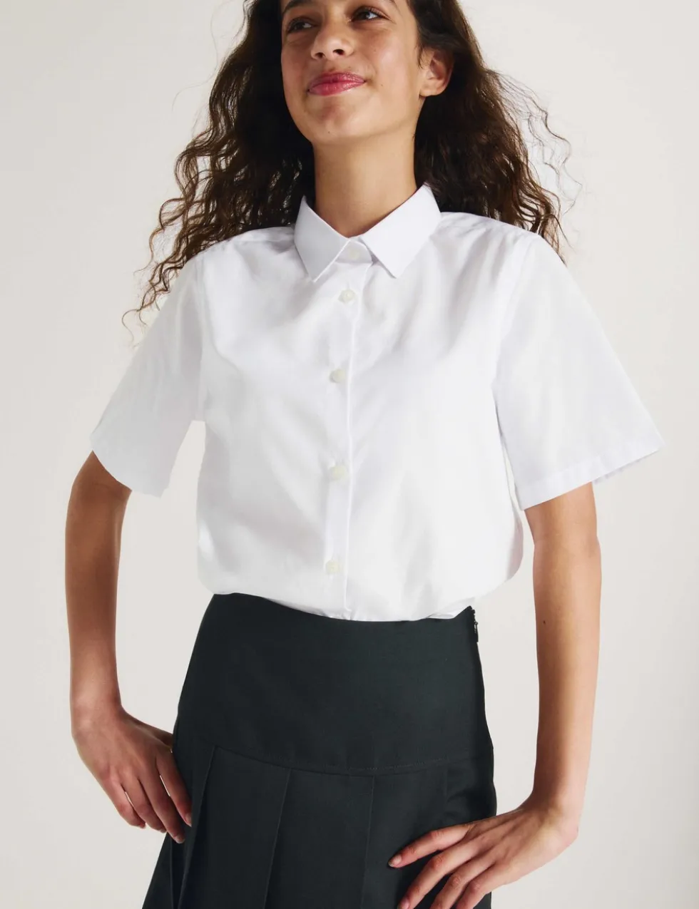 3 Pack Girls' Slim Fit Easy Iron School Shirts (2-16 Yrs)