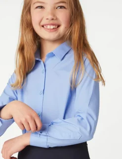 3 Pack Girls' Slim Fit Easy Iron School Shirts (2-16 Yrs)