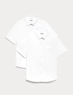 2 Pack Girls' Slim Fit Non-Iron School Shirts (2-18 Yrs)