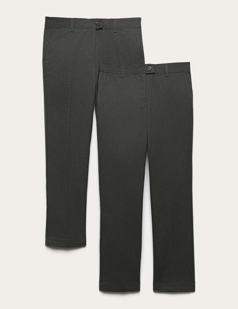 2 Pack Girls' Slim Leg School Trousers (2-18 Yrs)