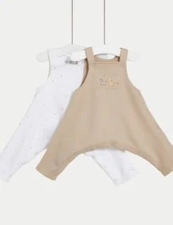 2 Pack Hip Dysplasia Cotton Rich Dungarees (7lbs-1 Yrs)