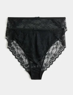 2 Pack Ida Lace High Waisted High Leg Knickers