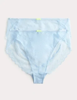 2 Pack Ida Lace High Waisted High Leg Knickers