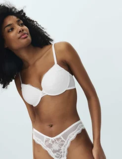 2 Pack Jasmine Lace Wired Demi Cup Bras (A-E)