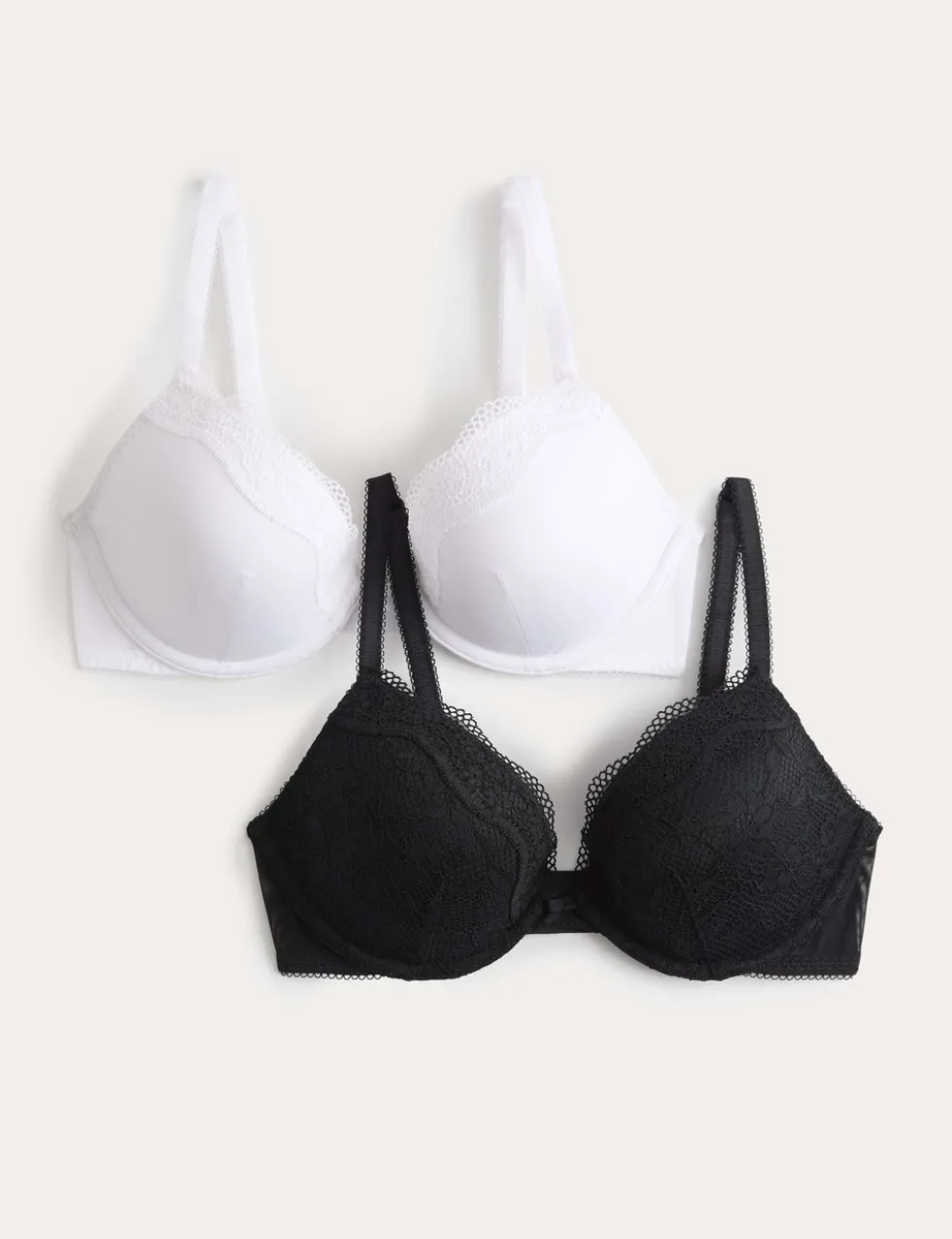 2 Pack Jasmine Lace Wired Plunge Bras (A-E)