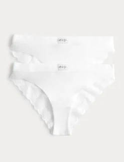 2 Pack Juni Cotton Rib Brazilian Knickers