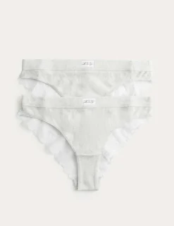 2 Pack Juni Cotton Rib Brazilian Knickers