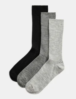 3 Pack Lambswool Rich Socks