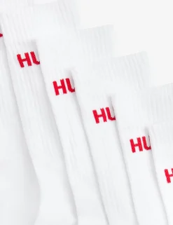 6 Pack Logo Cotton Rich Ribbed Socks