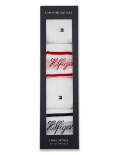 4 Pack Logo Cotton Rich Sports Socks Gift Box