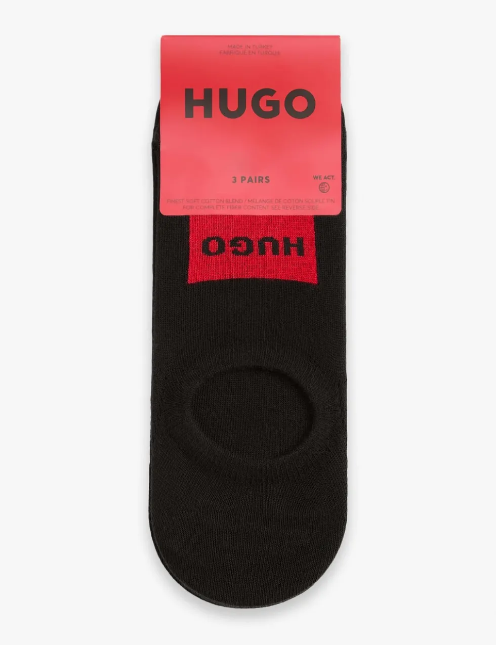 3 Pack Logo Label Cotton Rich Trainer Socks
