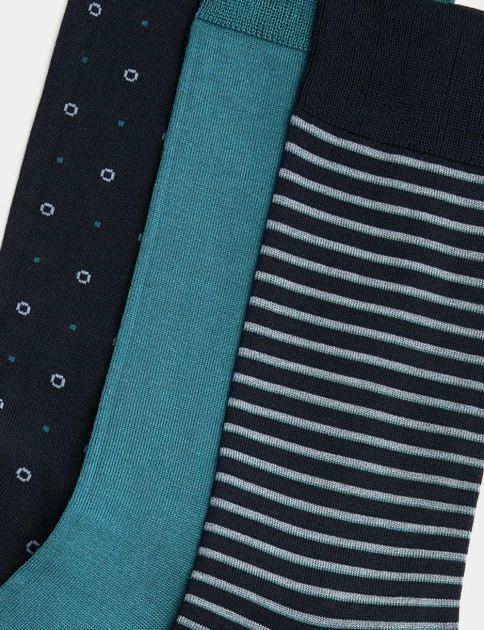 3 Pack Mercerised Cotton Rich Socks