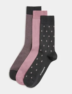3 Pack Mercerised Cotton Rich Socks