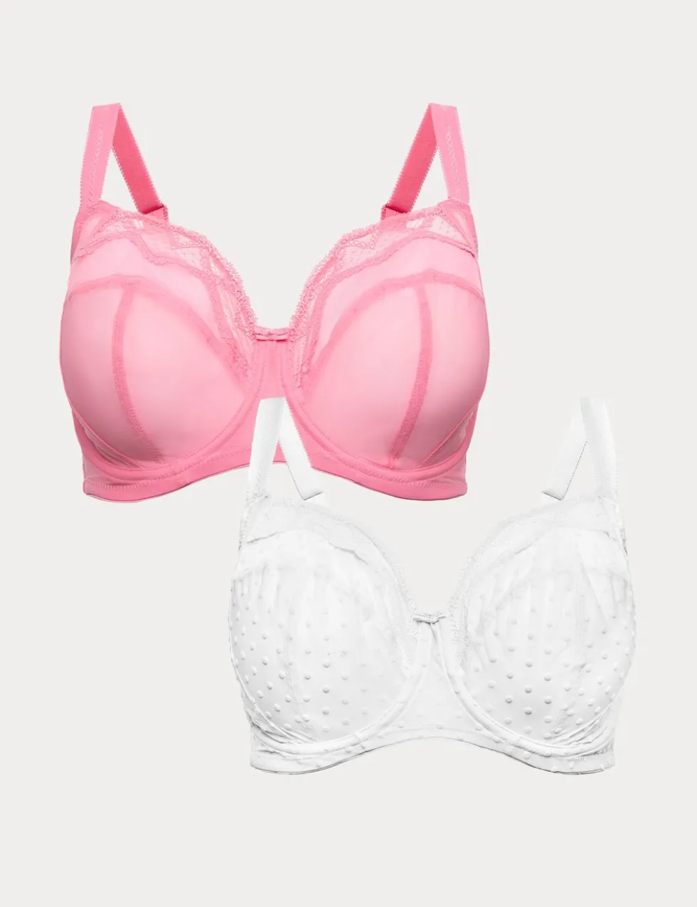 2 Pack Mesh Extra Support Bras (F-J)