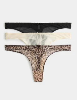 3 Pack Mesh Thongs