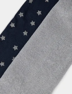 2 Pack Metallic Star Tights (2-14 Yrs)