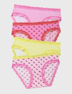 4 Pack Modal Rich Cherry Bikini Knickers