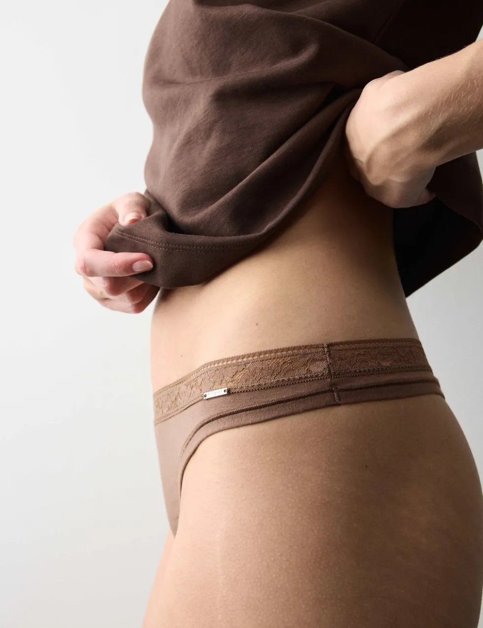 4 Pack Modal with Silk & Lace Thongs