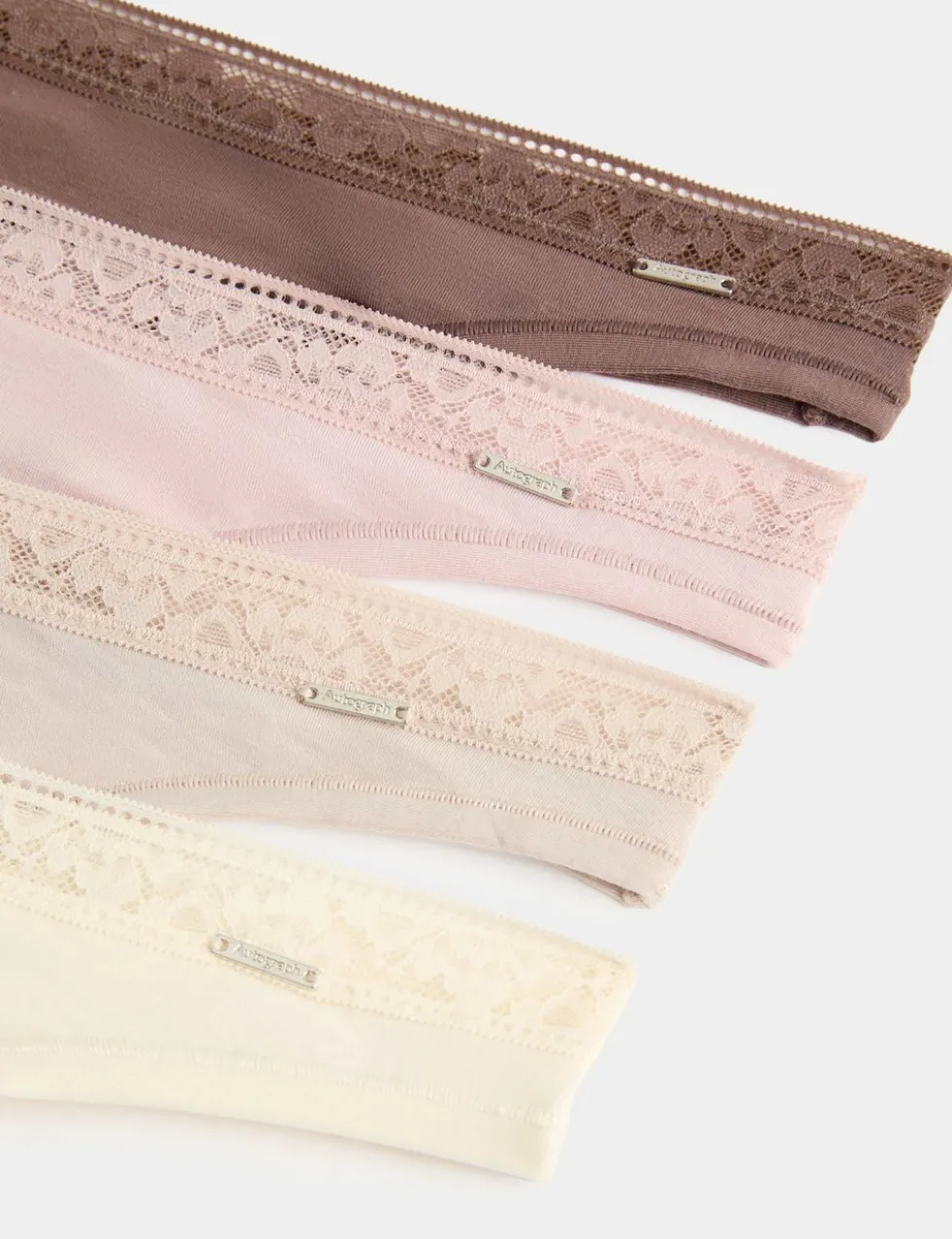 4 Pack Modal with Silk & Lace Thongs