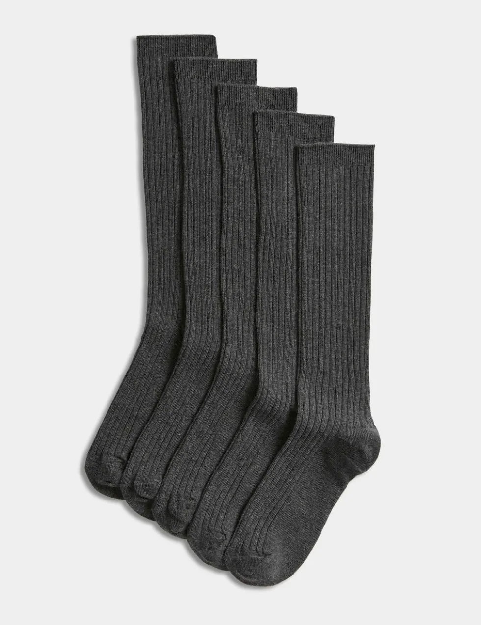 5 Pack of Long Ribbed School Socks