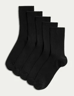 5 Pack of Ribbed School Socks