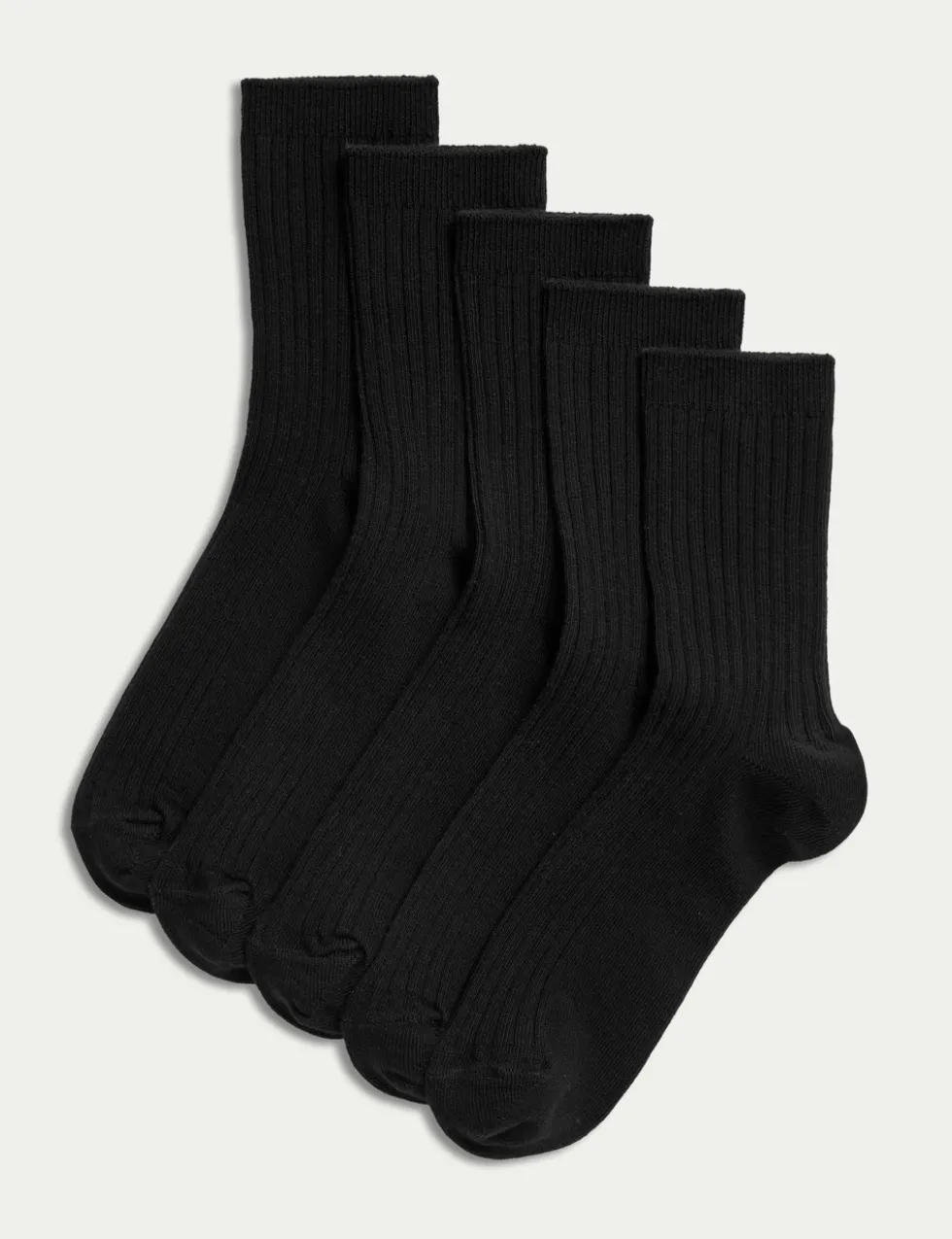 5 Pack of Ribbed School Socks
