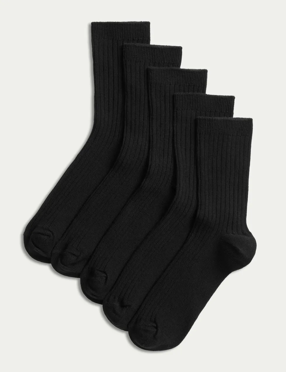 5 Pack of Ribbed School Socks