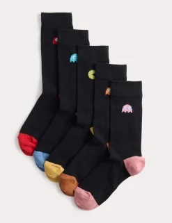 5 Pack Pac-Man™ Cotton Rich Socks