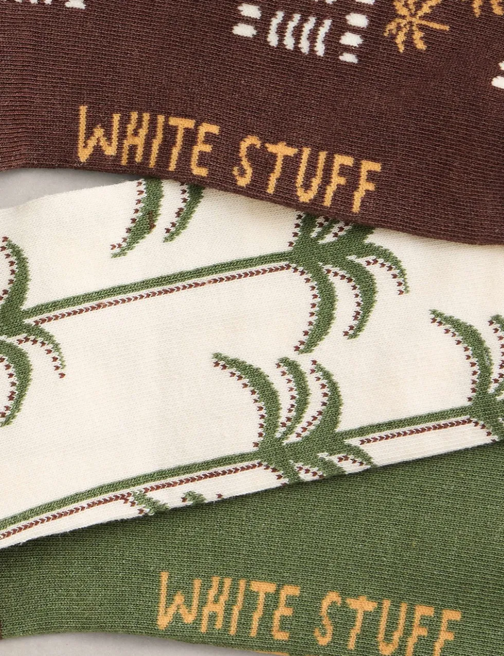 2 Pack Palm Print Cotton Rich Socks