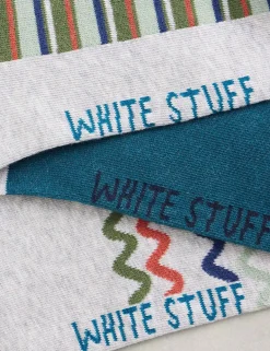 3 Pack Patterned Cotton Rich Trainer Socks