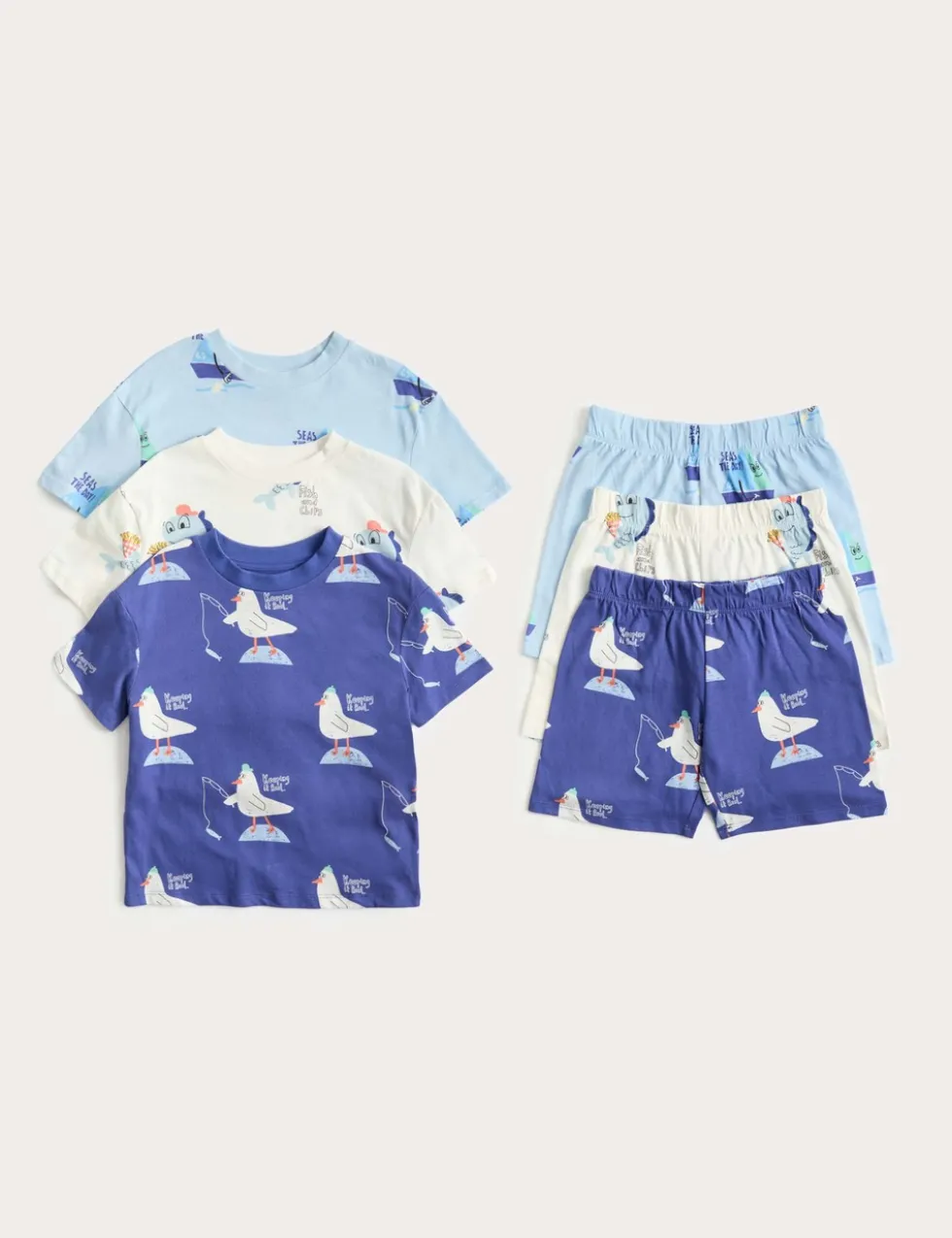3 Pack Patterned Pyjama Sets (1-8 Yrs)