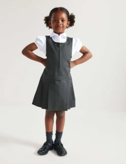 2 Pack Pleated Pinafore School Dresses (2-12 Yrs)