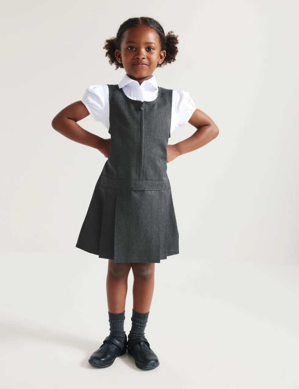 2 Pack Pleated Pinafore School Dresses (2-12 Yrs)