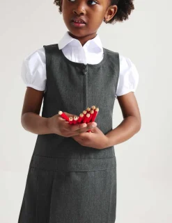 2 Pack Pleated Pinafore School Dresses (2-12 Yrs)