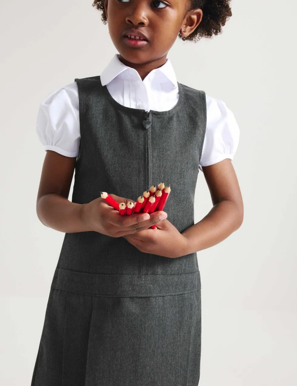 2 Pack Pleated Pinafore School Dresses (2-12 Yrs)