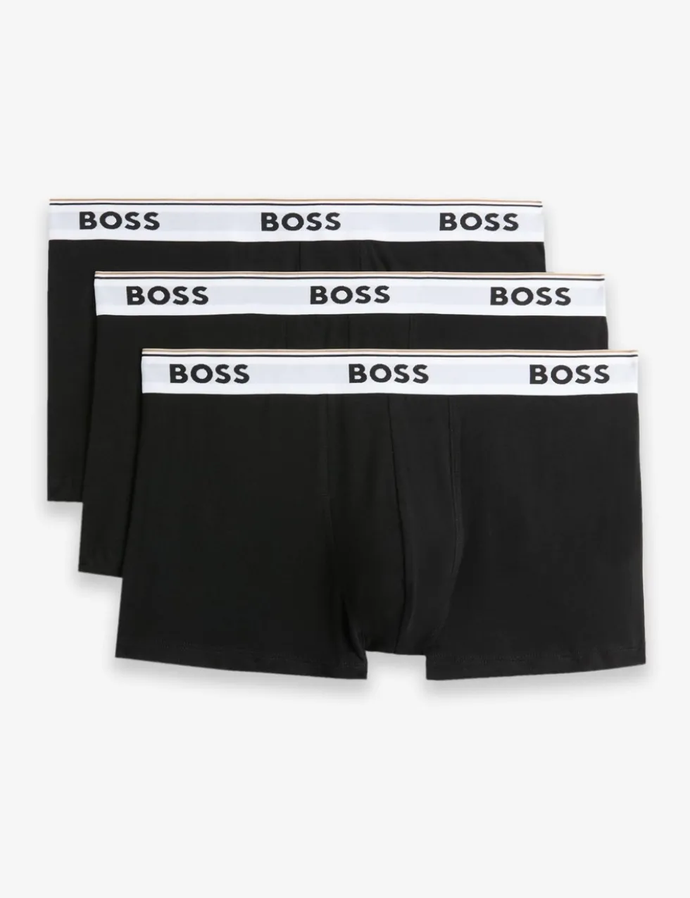 3 Pack Power Cotton Rich Logo Waistband Trunks