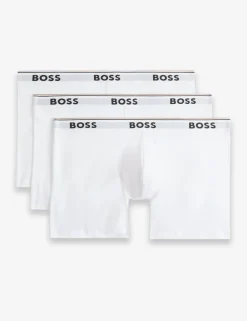 3 Pack Power Cotton Rich Logo Boxer Briefs