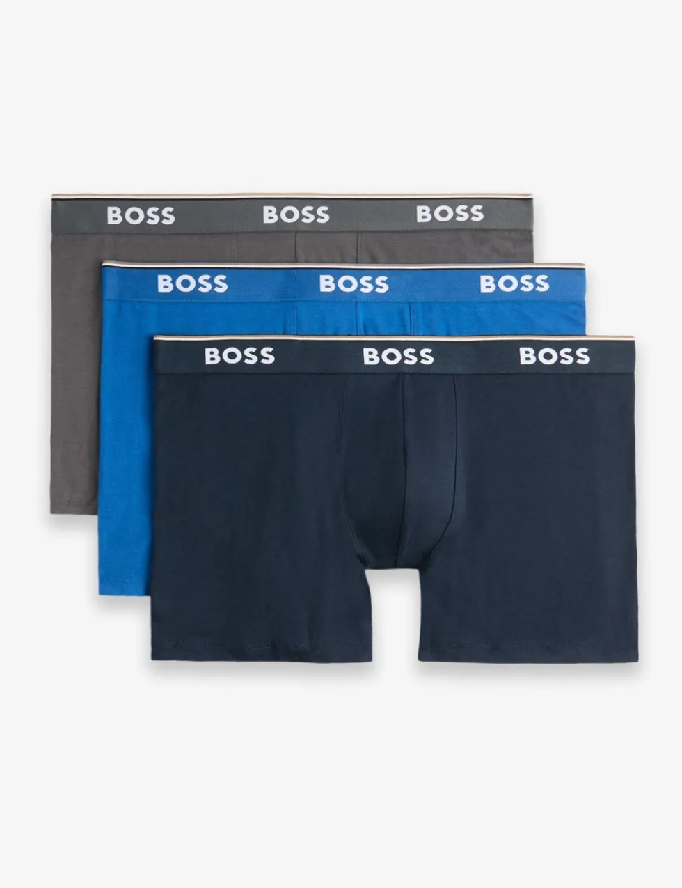3 Pack Power Cotton Rich Logo Boxer Briefs