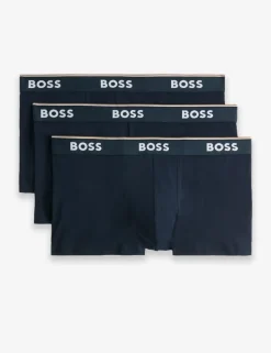3 Pack Power Cotton Rich Logo Waistband Trunks