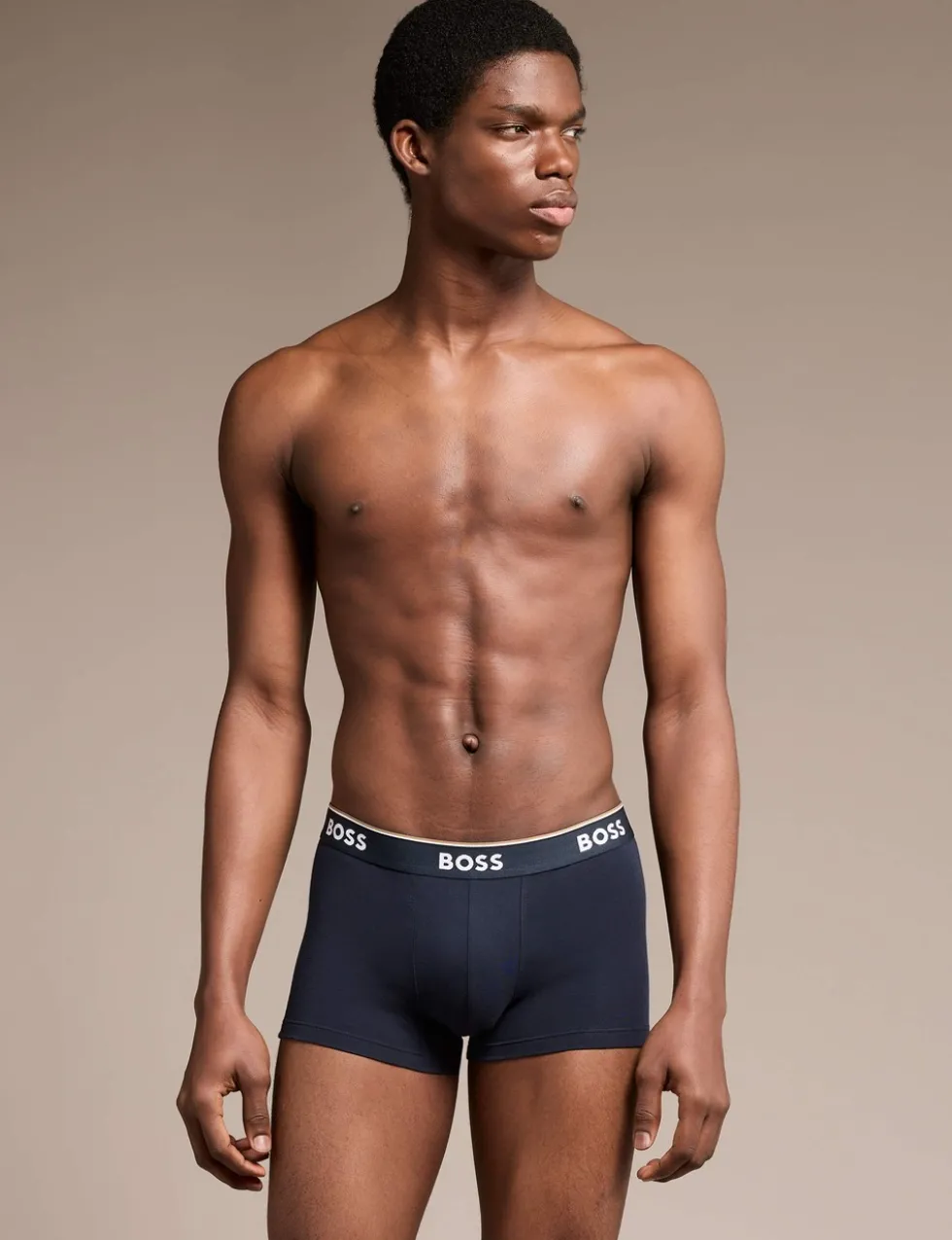 3 Pack Power Cotton Rich Logo Waistband Trunks