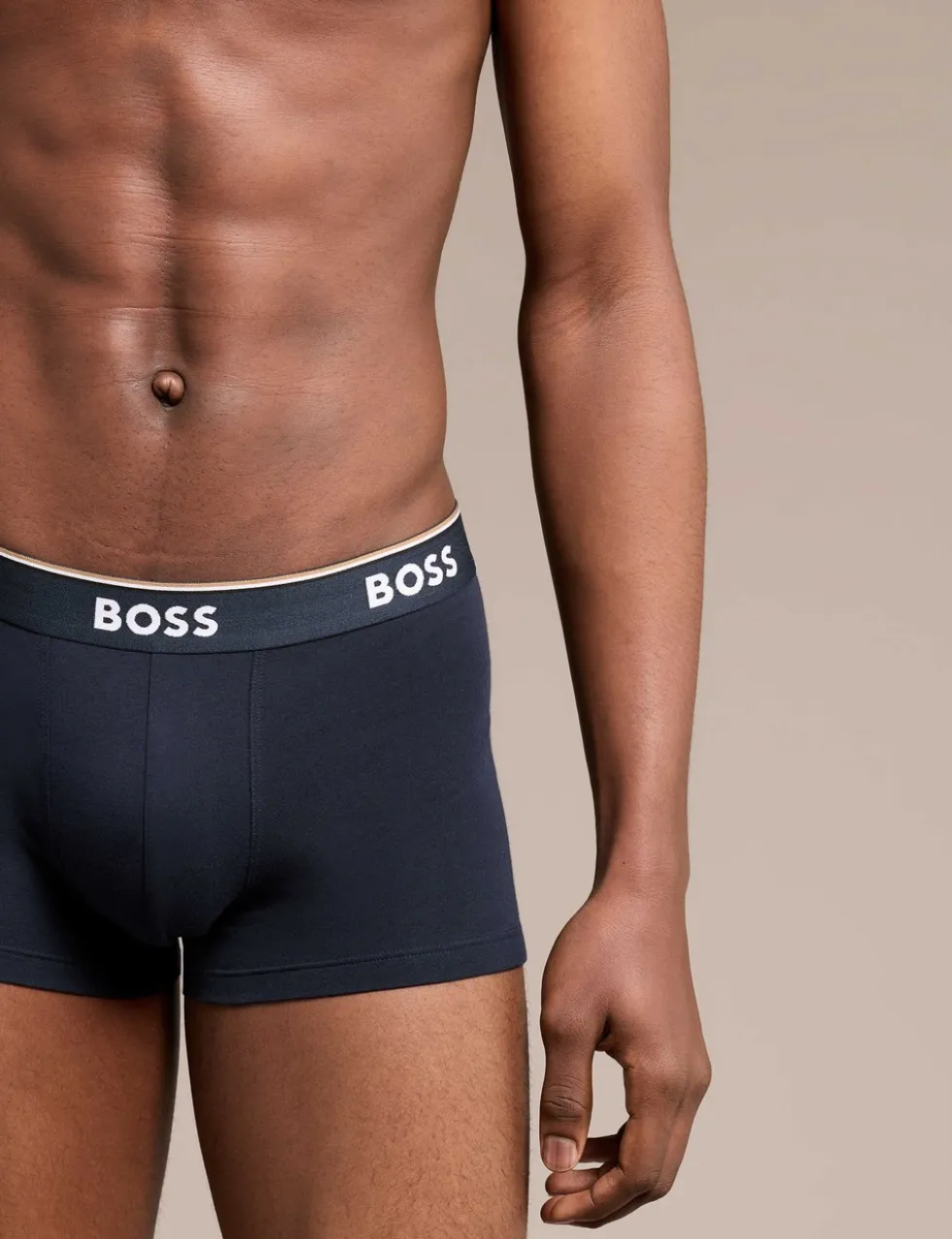 3 Pack Power Cotton Rich Logo Waistband Trunks