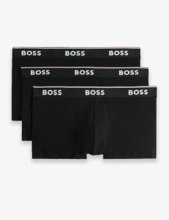 3 Pack Power Cotton Rich Logo Waistband Trunks