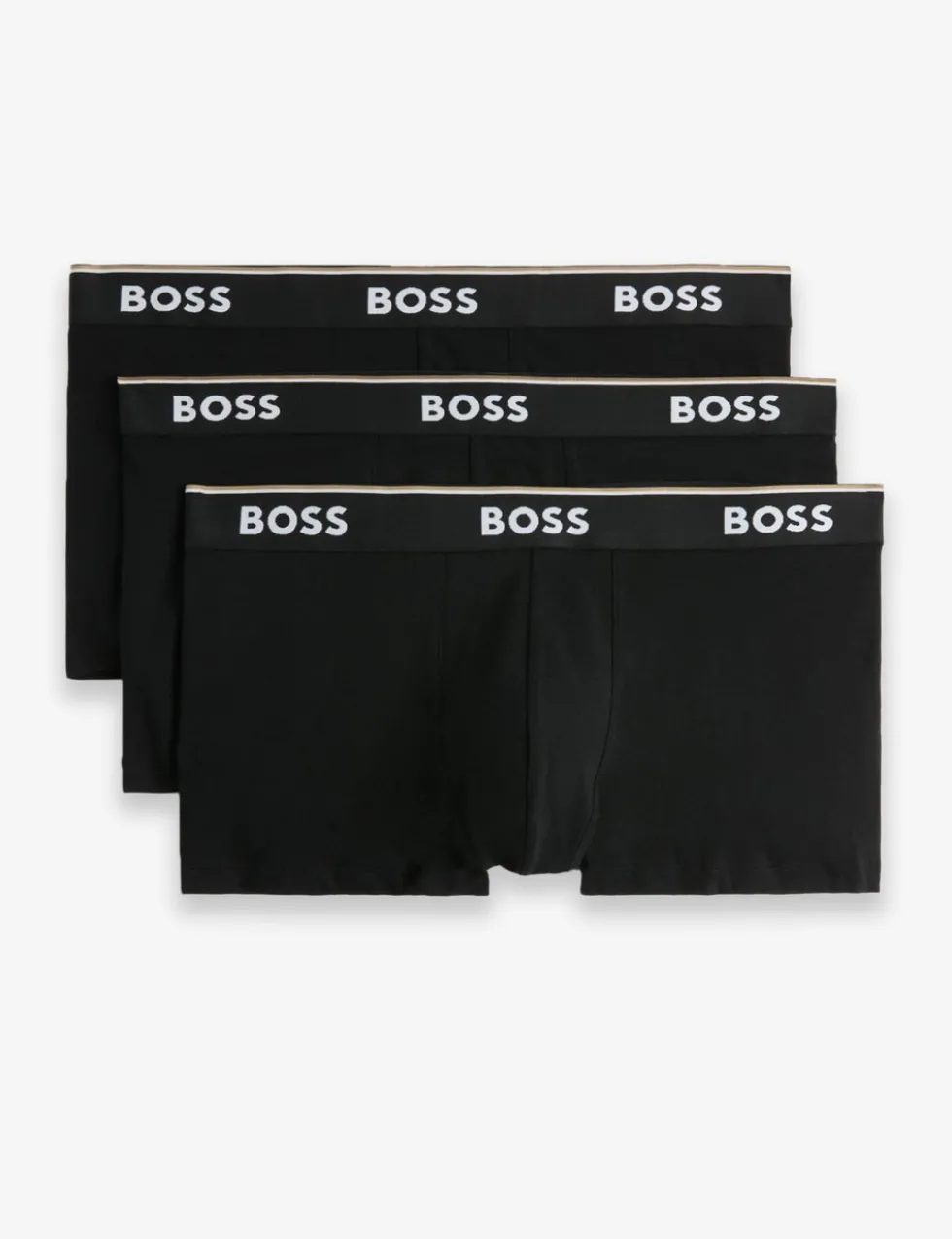 3 Pack Power Cotton Rich Logo Waistband Trunks