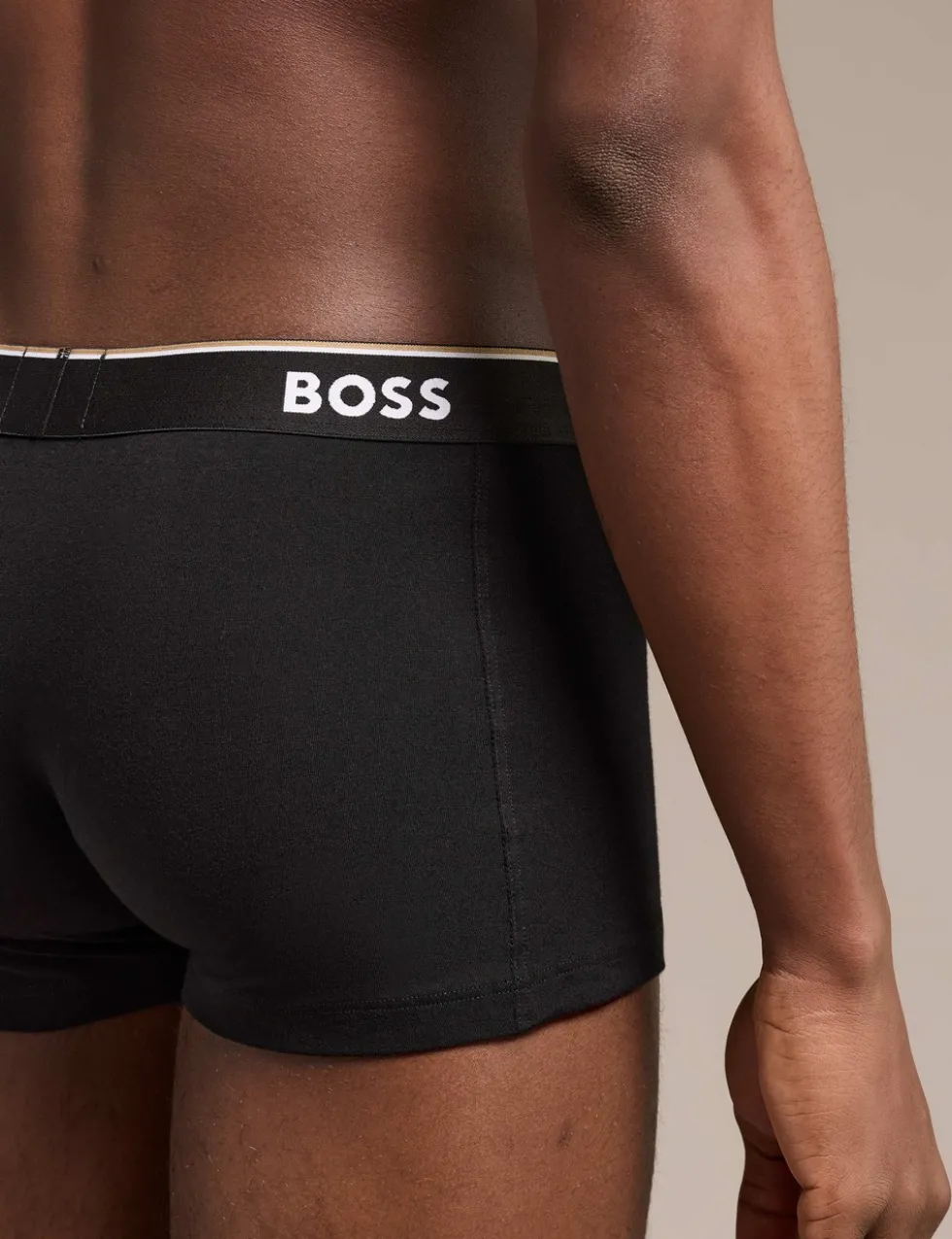 3 Pack Power Cotton Rich Logo Waistband Trunks
