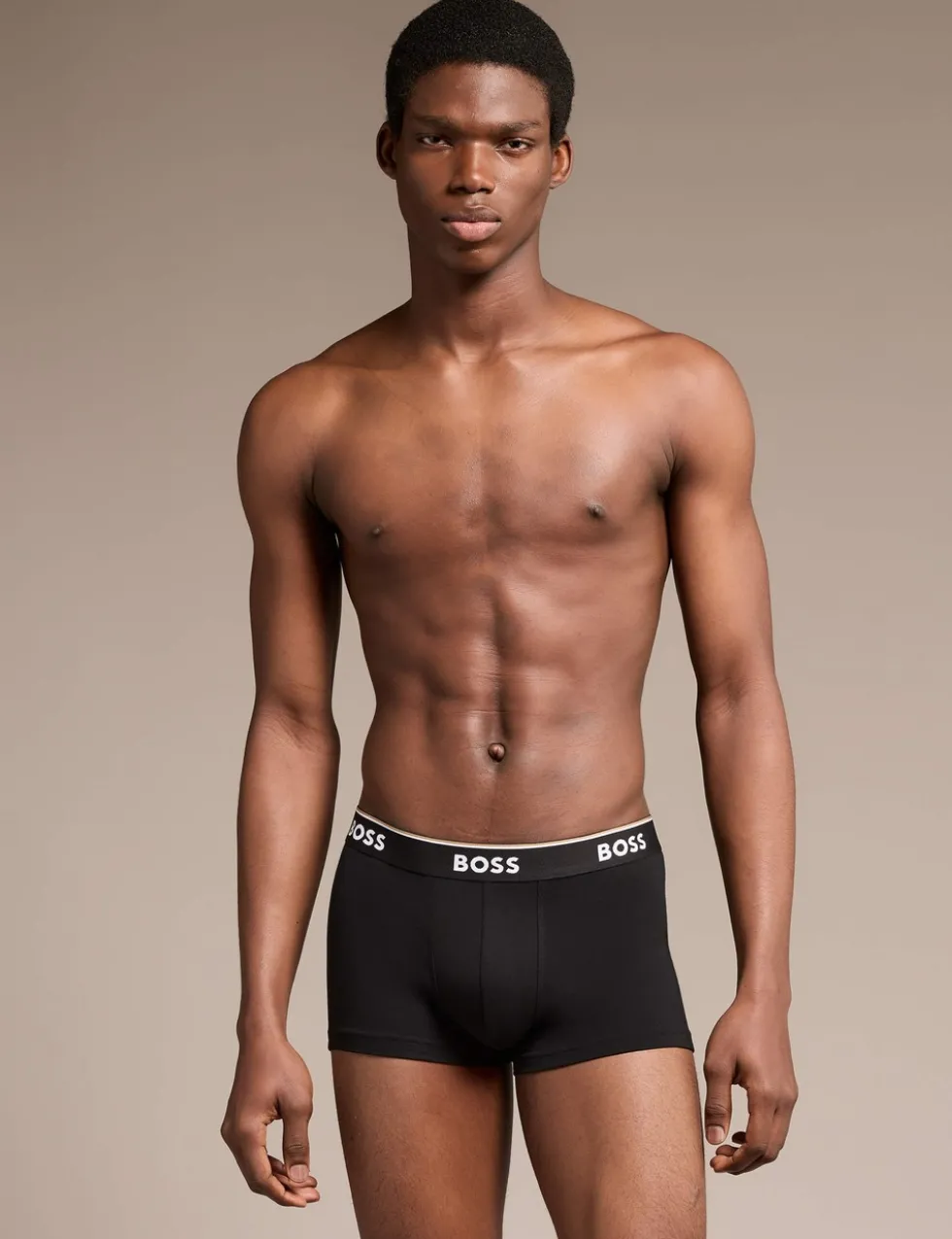 3 Pack Power Cotton Rich Logo Waistband Trunks