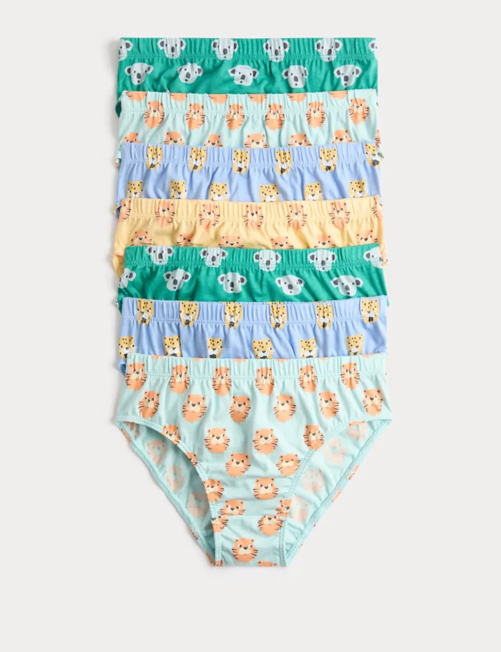 7 Pack Pure Cotton Animal Briefs (18 Mths-14 Yrs)