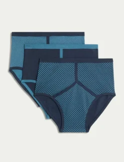 3 Pack Pure Cotton Assorted Pattern High Waist Briefs