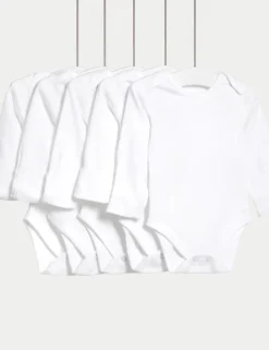 5 Pack Pure Cotton Bodysuits (5lbs - 3 Yrs)