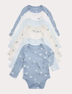 7 Pack Pure Cotton Bodysuits (0-3 Yrs)