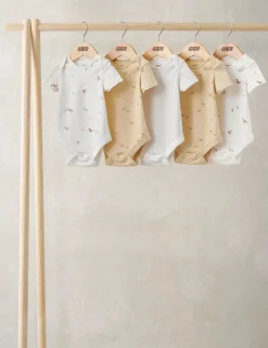 5 Pack Pure Cotton Bodysuits (0-24 Months)